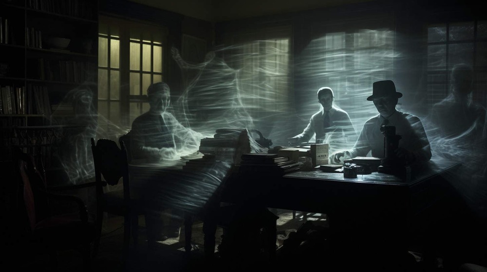 a spooky writers' room full of ghosts