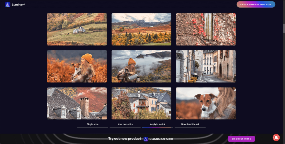 Luminar website screenshot