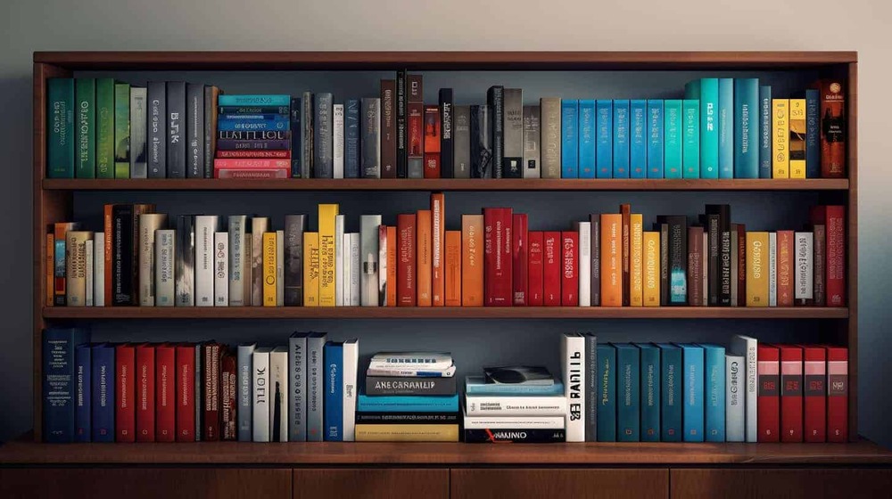 neatly organized bookcase