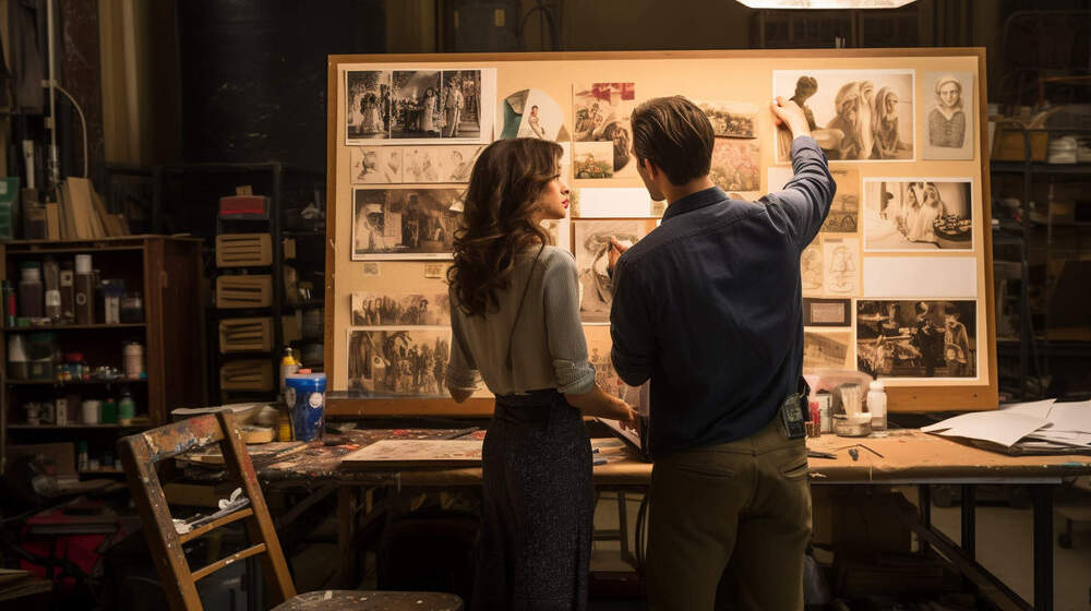 an art director and production designer working together