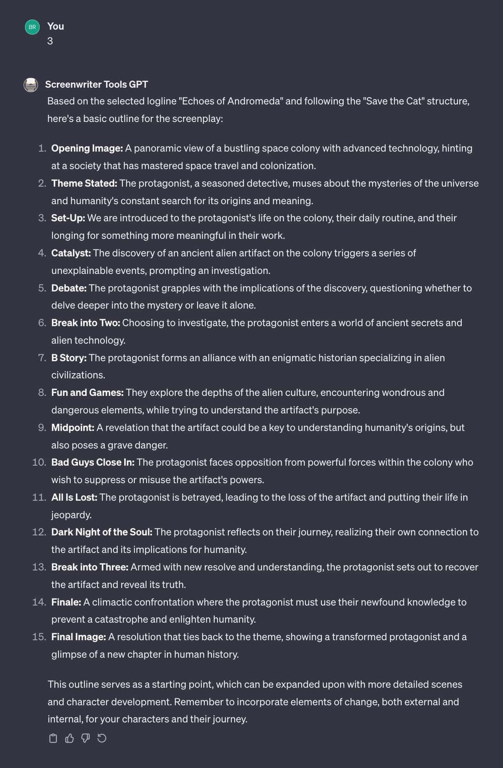 save the cat GPT outline