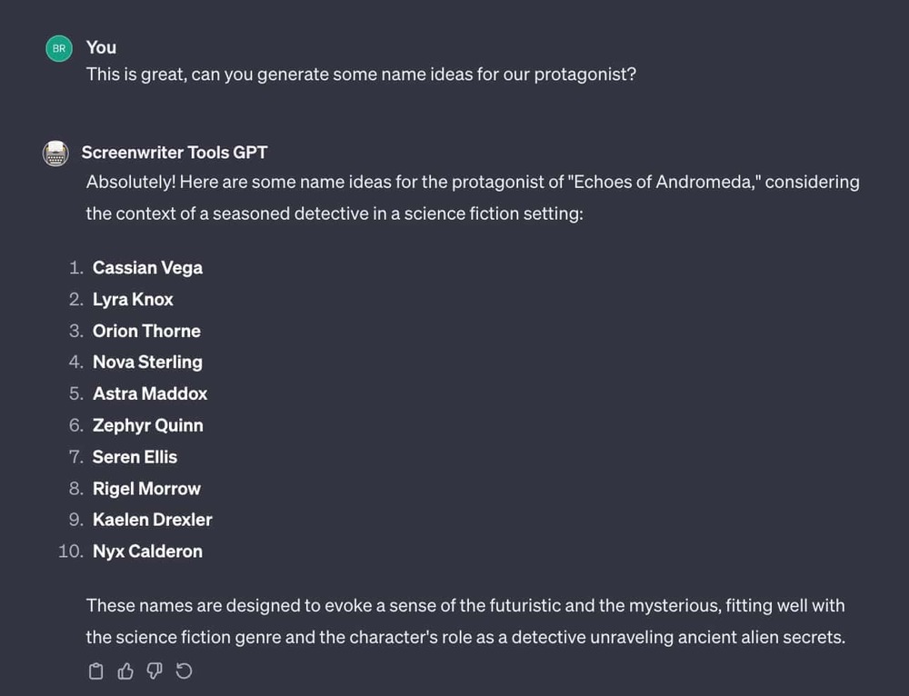 save the cat GPT character names