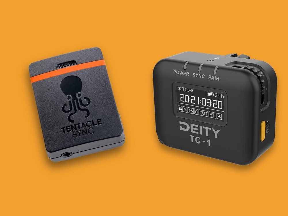 two small external timecode generator boxes