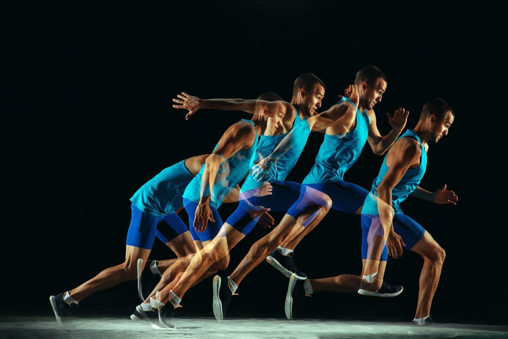 man running in slow motion