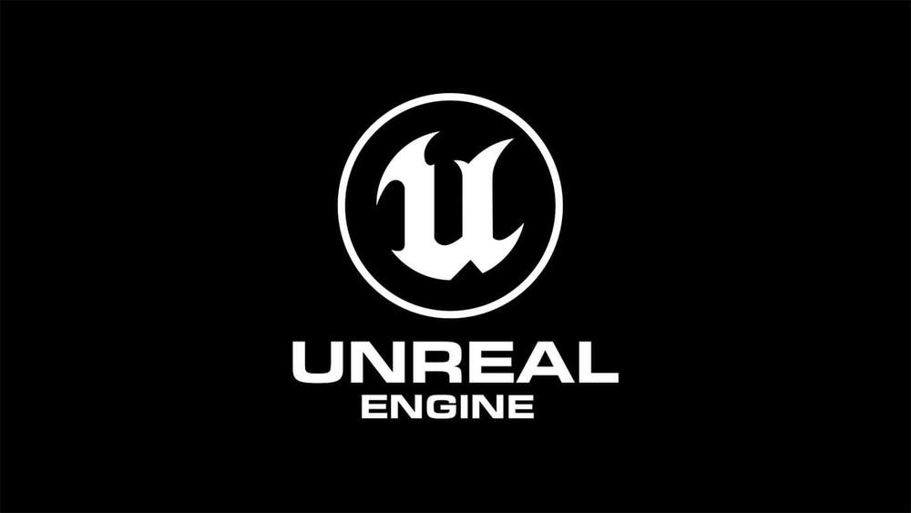 black and white unreal engine logo