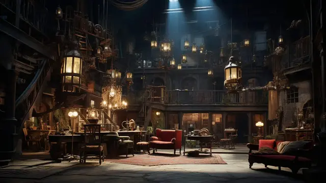 richly detailed film set